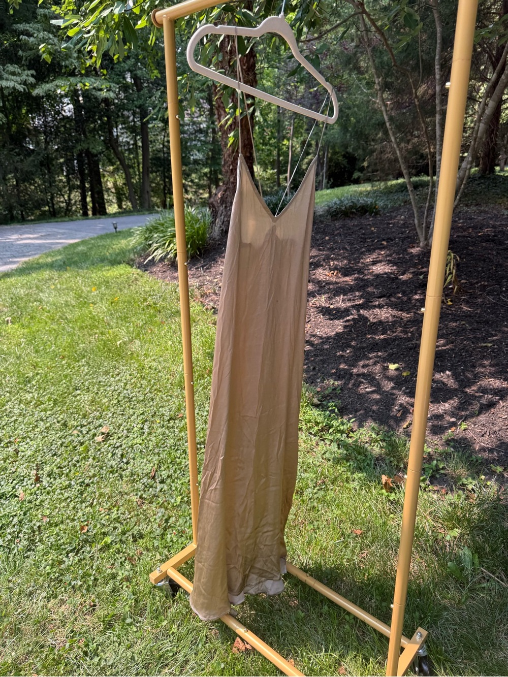Bahhgoose Silk Slip Dress in Champagne - Picture 9 of 11